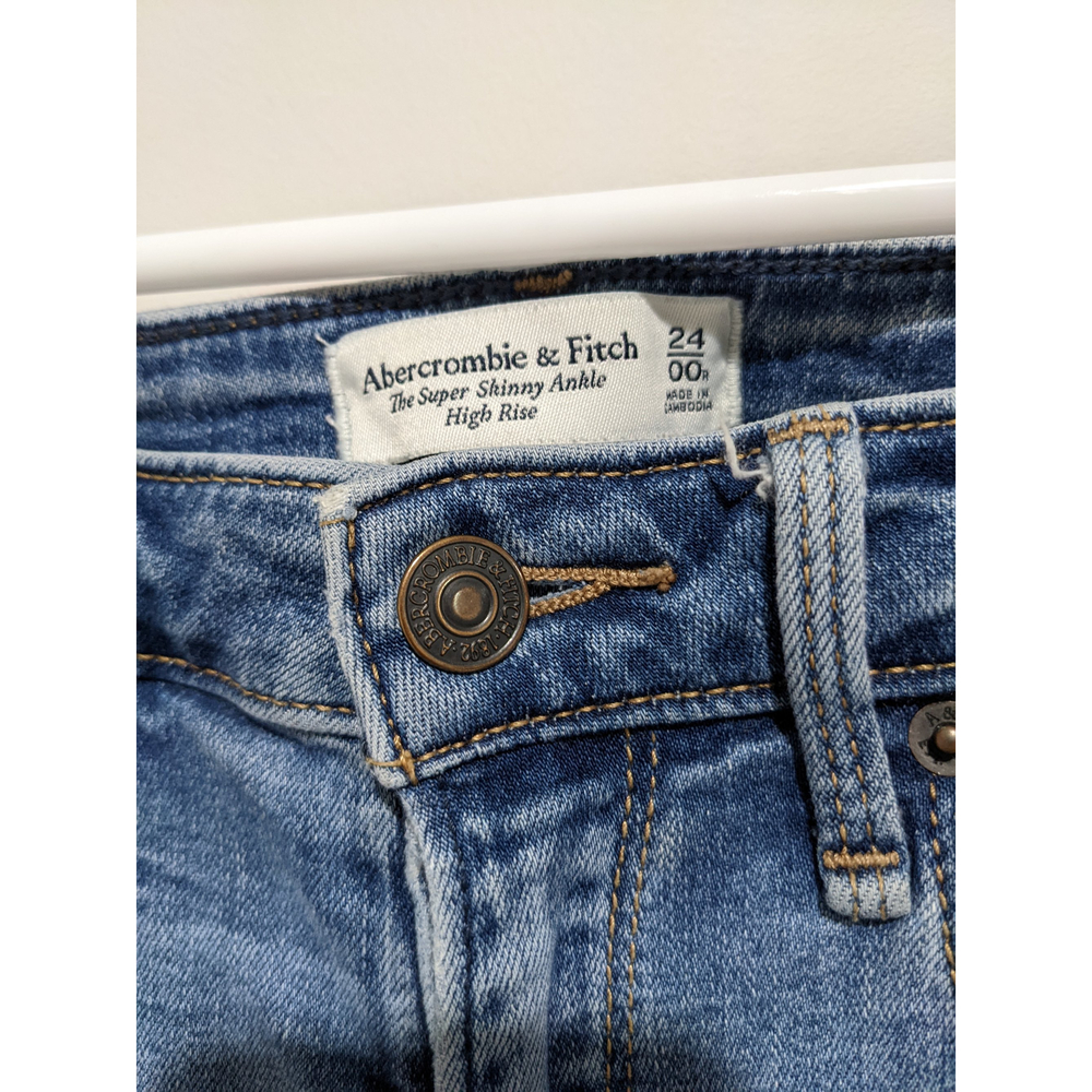 Abercrombie and Fitch Super Skinny Ankle High Rise Jeans Size 24 - Picture 3 of 6